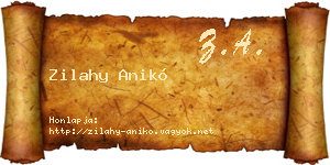 Zilahy Anikó névjegykártya